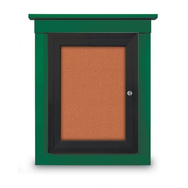 60"x48" 2-Door Enclosed Letterboard, Header, Blue Felt/Cherry
